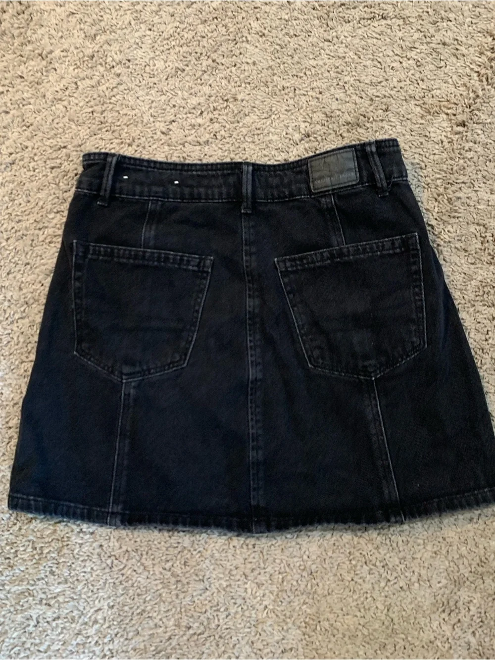 American Eagle Black Denim Jean Skirt 2